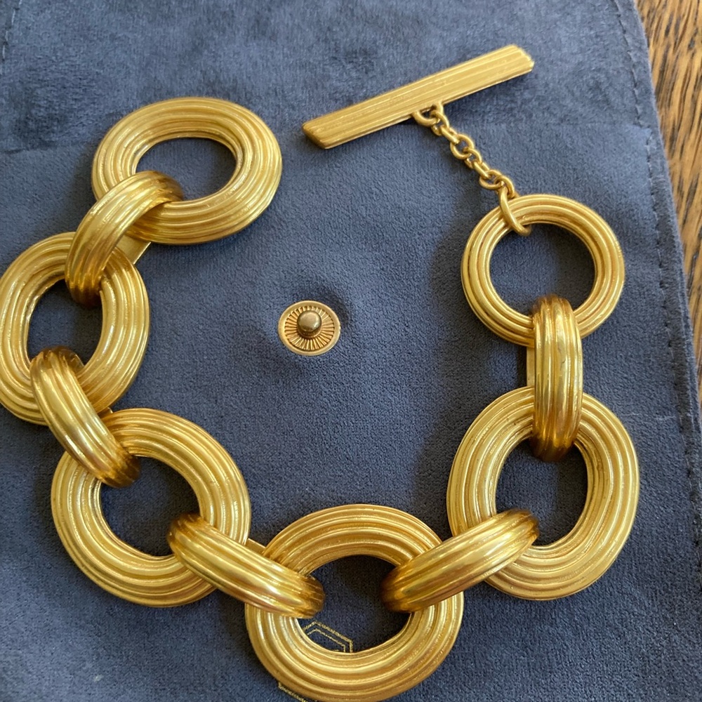 Julie Vos Gold Textured Link Bracelet